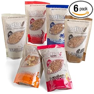 Udi's Granola Sampler (Original, Cranberry, Vanilla, Hawaiian, Au Naturel, Banaberry), 13-Ounce Bags (Pack of 6)