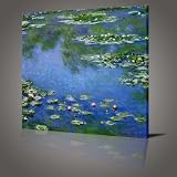 CLAUDE MONET Water Lillies Large Gallery Framed Canvas Art Poster Print Ready To Hang NEW