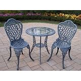 Mississippi Three Piece Glass Top Bistro Set