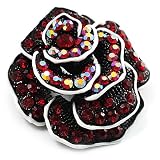 51ju5jQgpJL. SL160  Romantic Vintage Dimensional Crystal Rose Brooch (Black&Red)