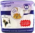 Wiki Wags Brand 12 Extra Small Disposable Male Dog Wraps (Waist 6"-13")