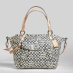 Coach Leah Op Art Signature Shopper Bag Tote 13142 Black