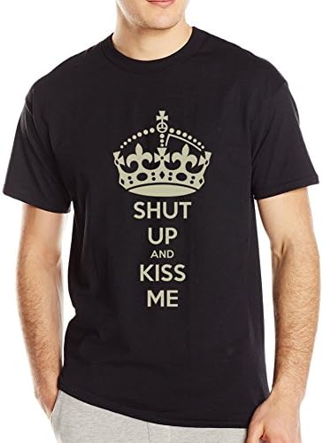 Short-Sleeve Hayama Quote Shut Up and Kiss Me Black Men's T-shirt