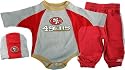 San Francisco 49ers Newborn Long Sleeve Creeper Pant and Skull Cap Set