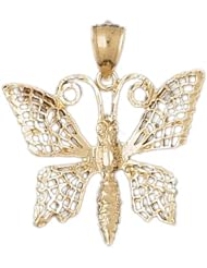 Dazzlers Solid 14k Gold Butterfly Charm Pendant Available in three colors from jewelsberry (weights: 5.6 grams only)