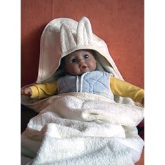 Kapuzenbadetuch Baby naturwei� 100 x 100 cm