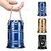 WOBAOS Camping Lanterns-Solar Flashlights -LED Camp lantern-Portable Outdoor Water Resistant Ultra Bright Rechargeable Lanterns（Golden,Black,Blue)