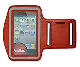 AceOfCase - Apple iPhone 4 / 4G / 4s, Red Dual Slot Adjustable Reflective Sports Armband with Keys Slot.