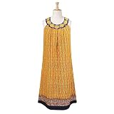 Embroidered Neck Print Dress (Petite, Tall & Misses Sizes XS-3X)