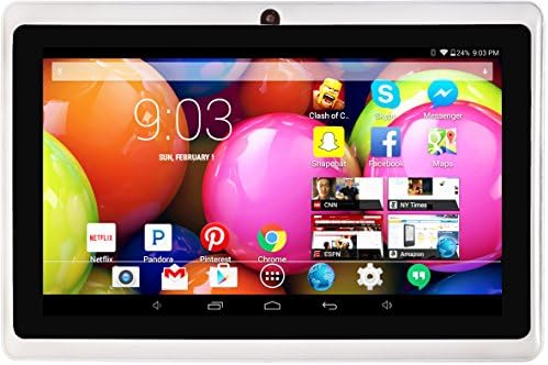 DeerBrook® DB+ 7" Quad Core Tablet 8GB- HD 1024x600 Display, Bluetooth, Dual Camera, Google Android 4.4 KitKat, WiFi, Google Play Pre-installed, 3D Gaming Support (Cloud White)