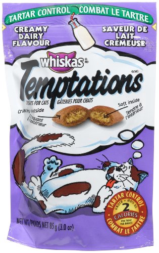 Whiskas Temptations Creamy Dairy Flavour Treats for Cats, 3-Ounce Pouches (Pack of 12)