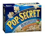 Pop Secret Homestyle Popcorn, Microwavable Popcorn, 3-Count, 10.5-Ounce Box (Pack of 6)