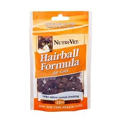 Nutri-Vet Hairball Formula Chicken and Tuna Flavor Soft Chews for Cats, 2.5 Ounce