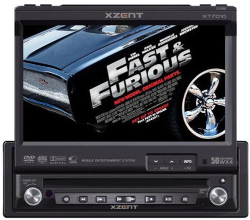 XZENT 1-Din Moniceiver, DVD Player, 7' Monitor 16:9