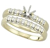 14K Yellow Gold Diamond Wedding Set Semimount