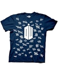 Apparel: DR Doctor Who T-Shirt DW Tally Marks Adult Navy Blue Tee Shirt (2XL)