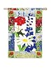 Patriotic Summer Floral Artistic Blend Regular Size Applique Flag