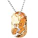 Heart Flame Prowling Tiger Dog Tag Necklace