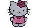 Produkt-Bild: Hello Kitty 5,6 cm * 6,5 cm B&Uuml;GELBILD AUFN&Auml;HER APPLIKATION Katze K&auml;tzchen Blume Kinder