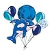7 pc Orca Blue Killer Whale Balloon Bouquet Party Decoration Fish Ocean Sea