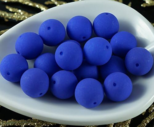 Large UV Active Neon Blue Matte Czech Glass Round Beads 10mm 18pcs