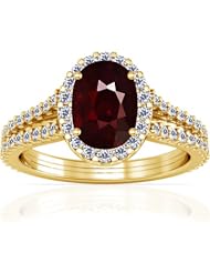 18K Yellow Gold Cushion Cut Ruby Ring With Sidestones (GIA Certificate)