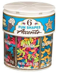 Dean Jacobs 6 Fun Shapes Accents, Regular, 2.1-Ounce Jars (Pack of 4)
