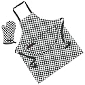 Antony Worrall Thompson Black & White Check BBQ Chef Apron & Mitt Set