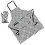 Antony Worrall Thompson Black & White Check BBQ Chef Apron & Mitt Set