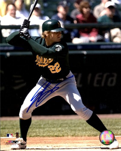 Eric Byrnes Autographed/Hand Signed Hitting 8x10 Photo