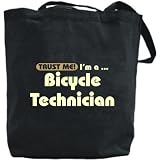 Canvas Tote Bag Black  Trust Me, I Am Bicycle Technician  Occupations