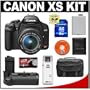 Canon Digital Rebel XS Digital SLR Camera Body (Black) & EF-S 18-55mm IS Lens + BG-E5 Battery Grip + 8GB SD Card + Case + Cameta Bonus Accessory Kit