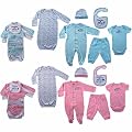 6-Piece Layette Starter Set, Blue, 3-6 months
