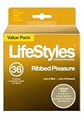 LifeStyles Extra Pleasure Brand 4146 Ultra Ribbed Condoms, Lubricated, 36-Count Boxes (Pack of 2)