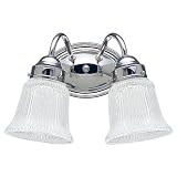 Sea Gull Lighting 4871-05 Brookchester 2-Light Vanity with Clear Ribbed Glass, Chrome