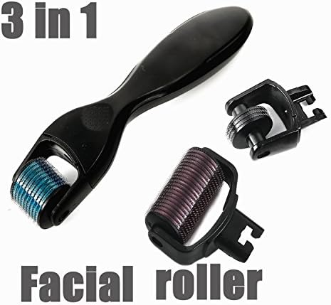 Home Use 3 in 1 Kit Skin (0.25mm+0.5mm+1.0mm) Beauty Roller for Face, Hands, Lips and Neck