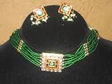 51jvCTiOrXL. SL160  Traditional Jewelry Lakh Bead Necklace Set and Earrings In Multi Beads 3pc Set Free Shipping