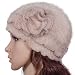 Super Soft Angora Classic Flower Ruffle Laciness Knitted Beanie Cap Hat - Camel