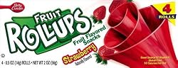 Fruit Roll-Ups Fruit Flavored Snacks, Strawberry, 4-Count Rolls (Pack of 18)