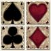 Assorted Coaster set~ Ante Up ~4 Tumbled Tile Drink Coasters ~ code 664