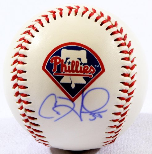 Cole Hamels Signed Phillies Logo Ball - GAI - Autographed Baseballs
