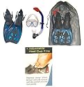NEW Body Glove Dream Mask, Dry Snorkel, Fins, and Bag Set for Snorkeling