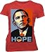 President Barack Obama Hope Washed Red Juniors T-shirt Tee (Large)