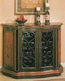 BOMBE CHEST WINE CABINET TWO TONE FINISH