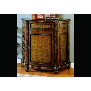Marble Top Bombe Chest In Rich Tabacco Finish