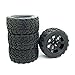 4x 1:10 RC Monster Truck Car Wheel Type Tires with 7 Spokes Wheel Rim Black RC Parts