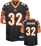 Cedric Benson Jersey: Reebok Black Replica #32 Cincinnati Bengals Jersey - XX-Large