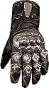 BLACK LEATHER STEEL ARMOR MOTORCYCLE RACE GLOVES XXL