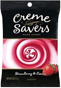 Creme Savers Hard Candy Strawberry  Creme 6-Ounce Bags Pack of 12