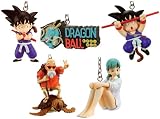 Goku (2 styles), Bulma, Master Roshi, Shenron 5 mini-figure keychain bundle [DragonBall Theme Song Scene Keychain Collection] (Japanese Import)